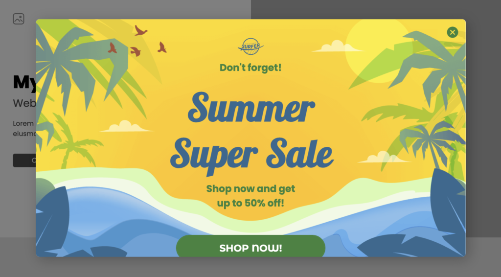 Summer Sale Popup